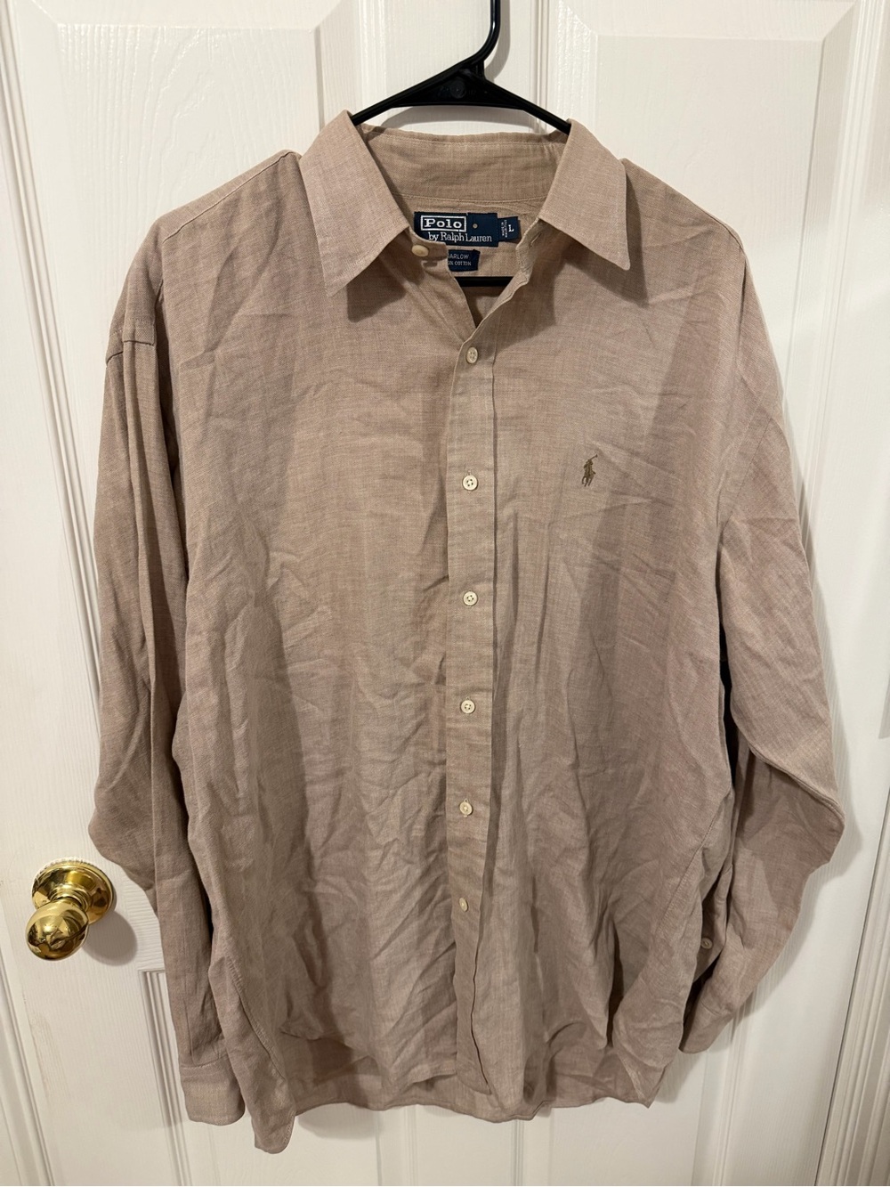 Polo by Ralph Lauren Beige Button-Down Dress Shirt